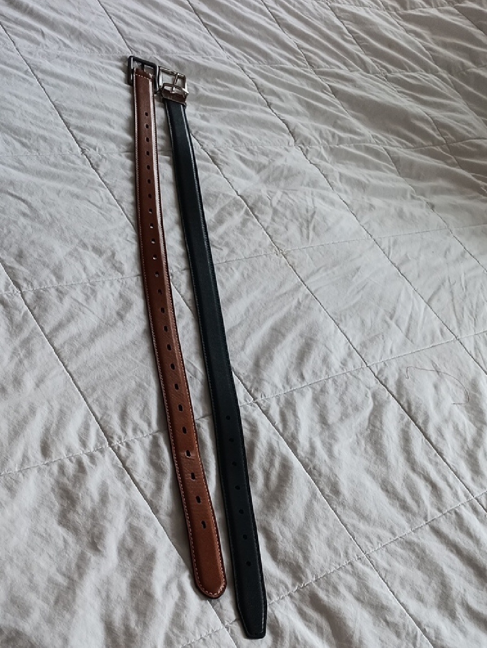 Classic Brown and Black Leather Belts - Pair Boy Pants Size 8 - 10
